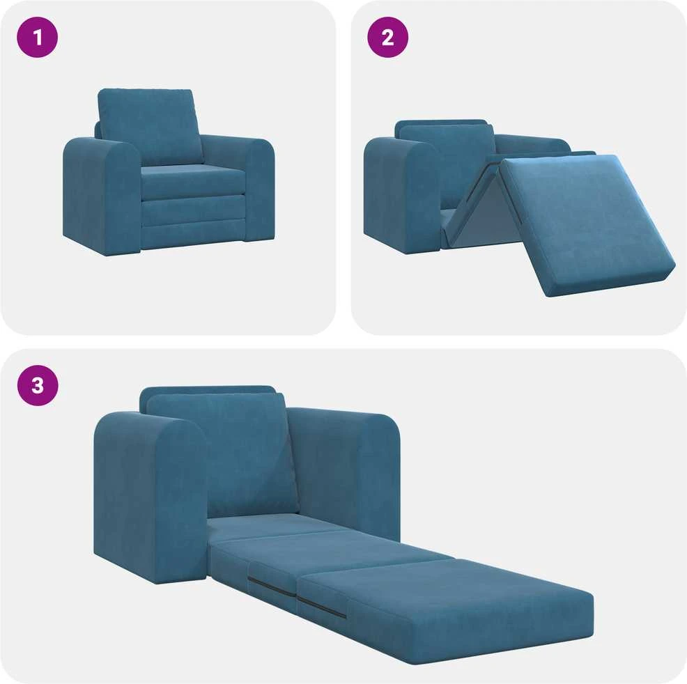 Sofa lova Mėlyna 98 x 71 x 83 cm Aksomas