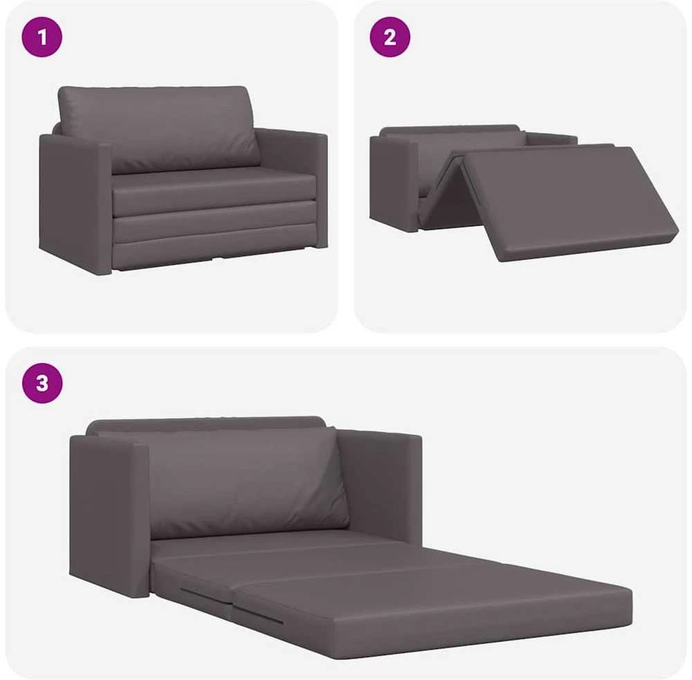 Sofa lova Pilka 124 x 71 x 78 cm Dirbtinė Oda