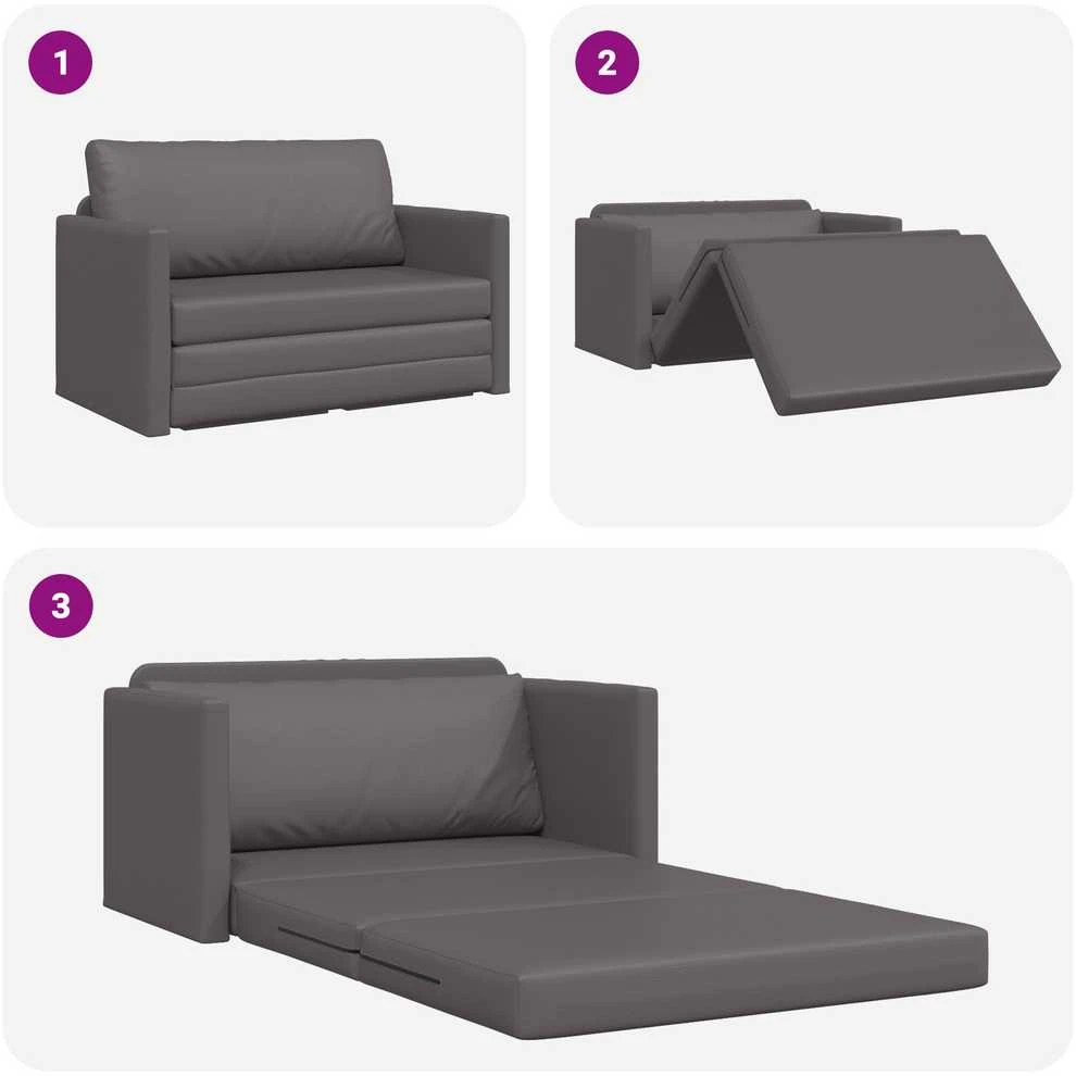 Sofa lova Pilka 124 x 71 x 78 cm Dirbtinė Oda