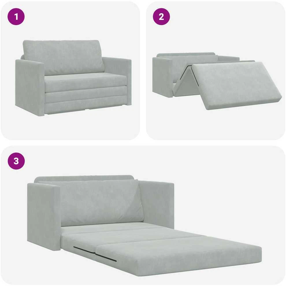 Sofa lova Šviesiai pilka 124 x 71 x 78 cm Aksomas