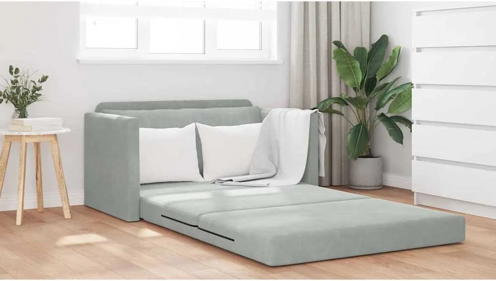 Sofa lova Šviesiai pilka 124 x 71 x 78 cm Aksomas