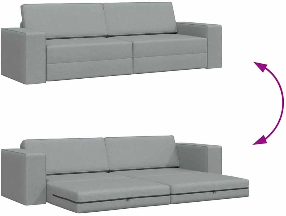 Sofa lova Šviesiai pilka 245 x 78 x 77 cm audinys
