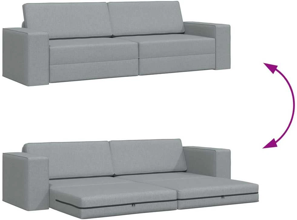 Sofa lova Šviesiai pilka 245 x 78 x 77 cm audinys