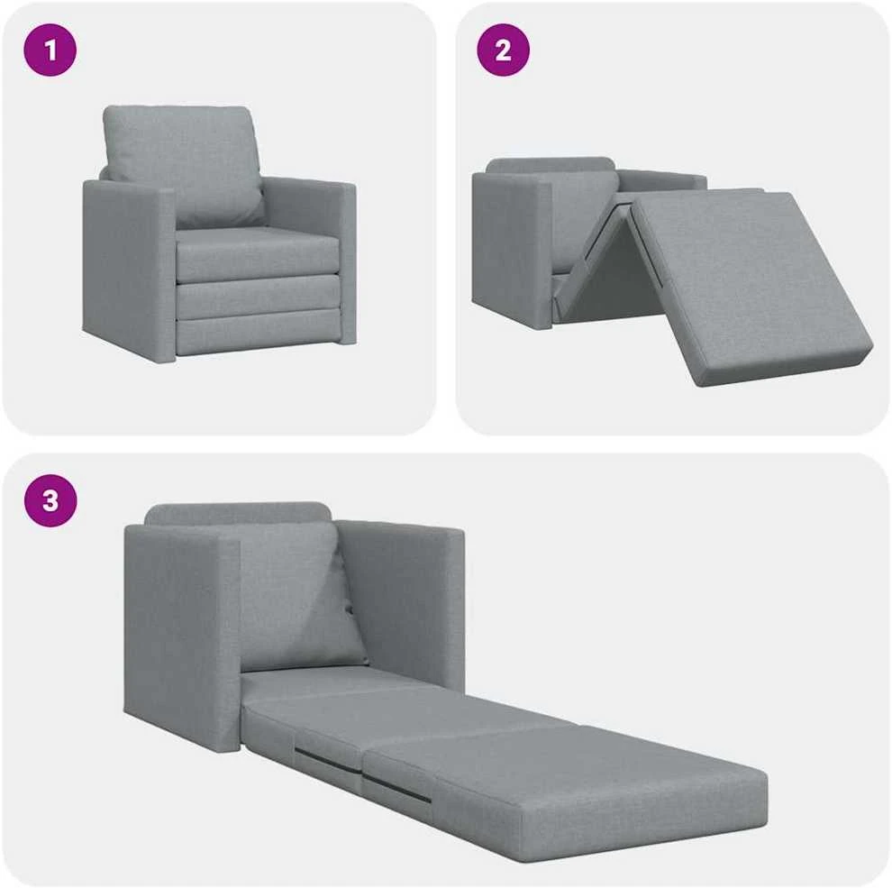 Sofa lova 60cm Šviesiai pilka audinys