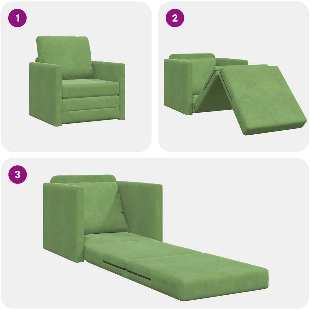 Sofa lova Šviesiai žalia 74 x 77 x 81 cm Aksomas