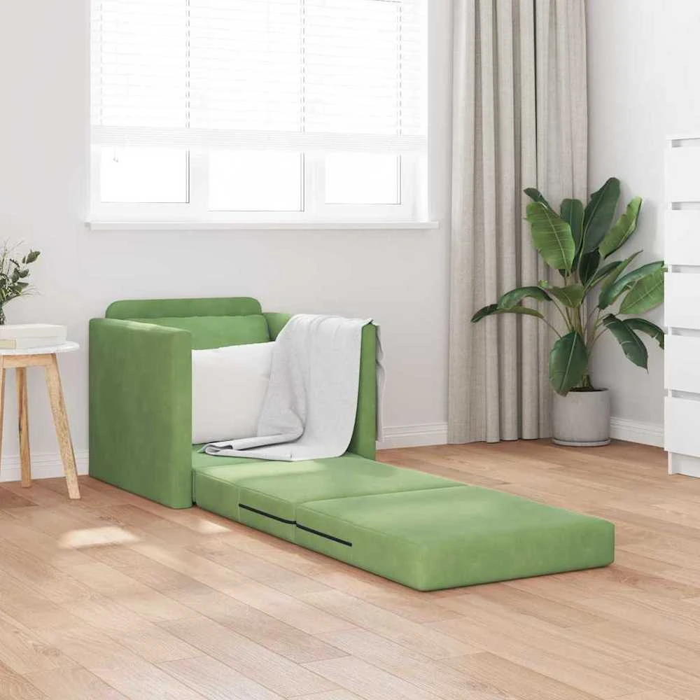 Sofa lova Šviesiai žalia 74 x 77 x 81 cm Aksomas