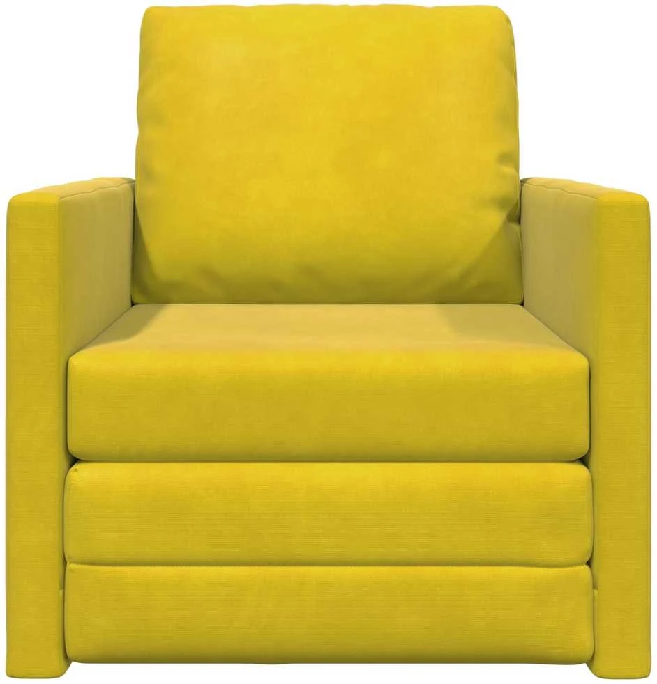 Sofa lova Tamsiai geltona 74 x 77 x 81 cm Aksomas