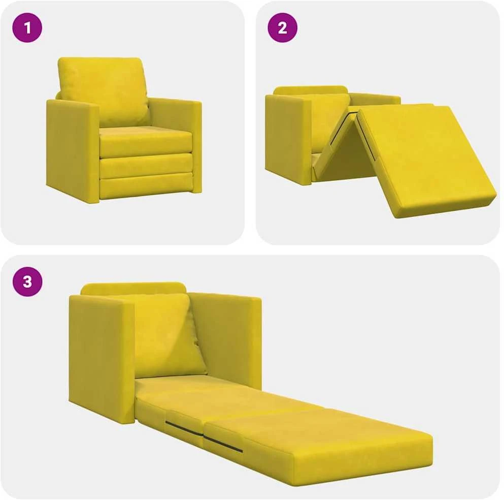 Sofa lova Tamsiai geltona 74 x 77 x 81 cm Aksomas