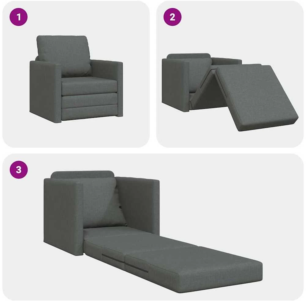 Sofa lova 60cm Tamsiai pilka audinys