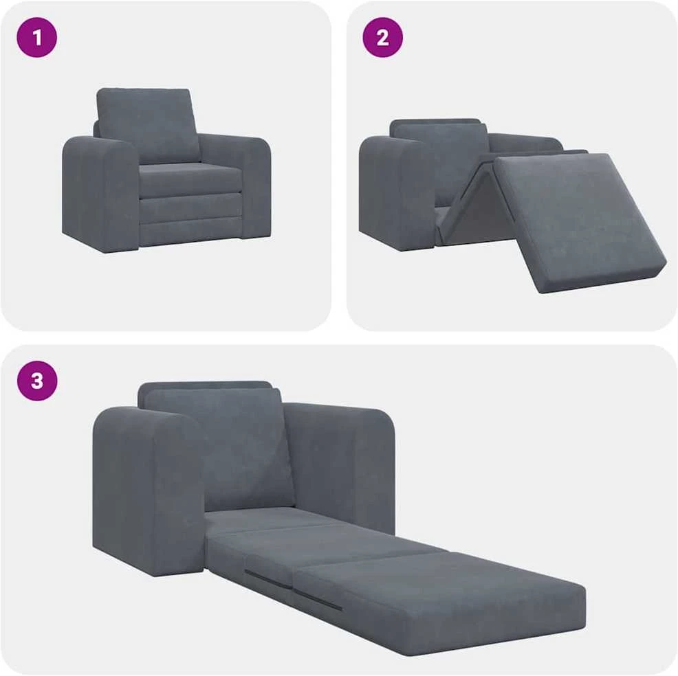 Sofa lova Tamsiai pilka 98 x 71 x 83 cm Aksomas