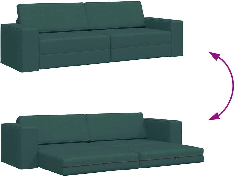 Sofa lova Tamsiai žalia 245 x 78 x 77 cm audinys