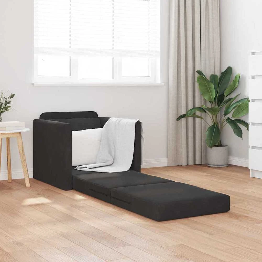 Sofa lova Juoda 74 x 77 x 81 cm Aksomas