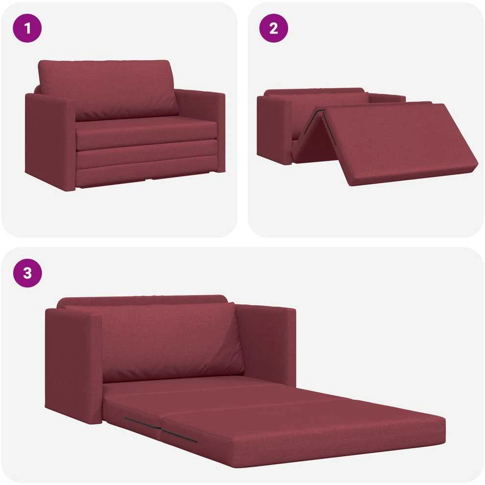 Sofa lova Vyno raudona 124 x 71 x 78 cm audinys