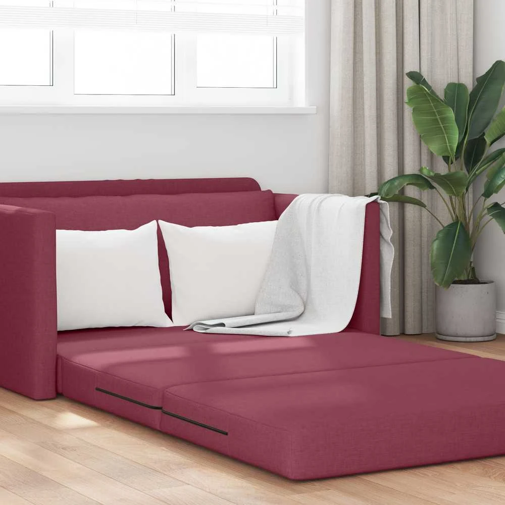Sofa lova Vyno raudona 124 x 71 x 78 cm audinys