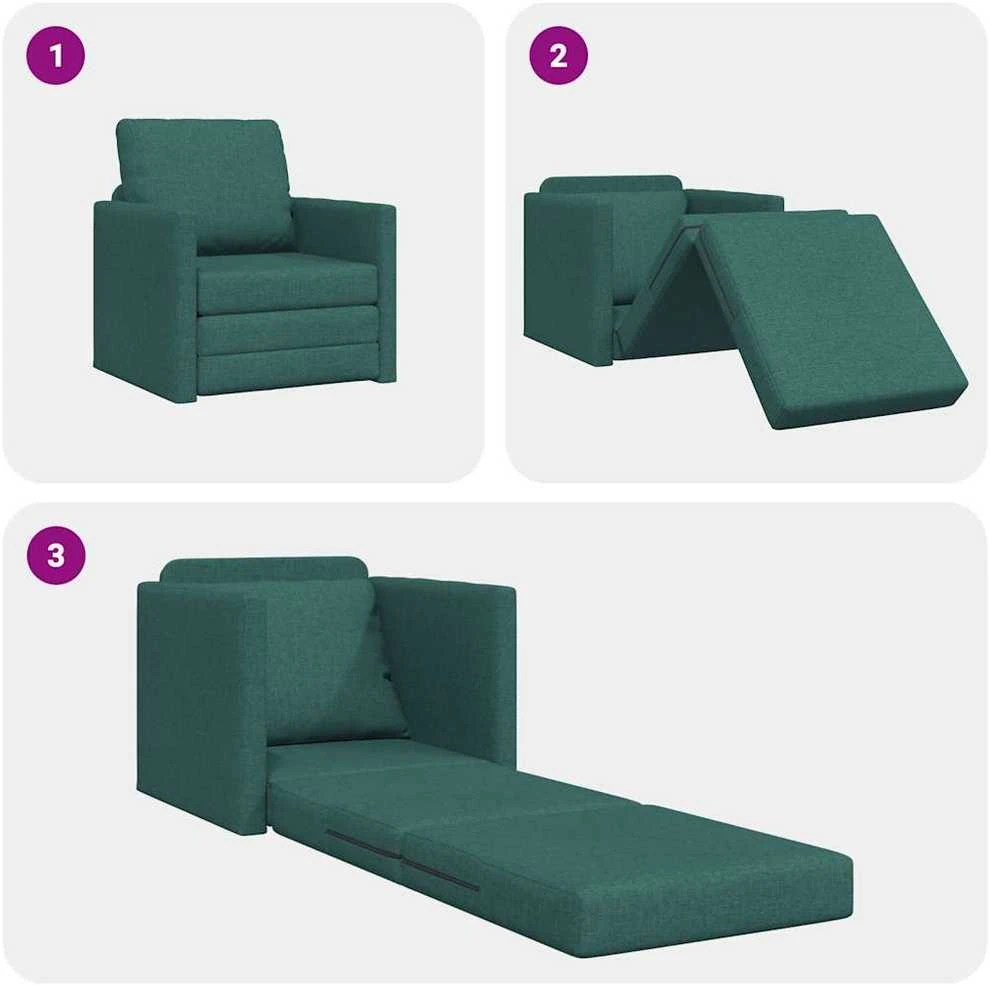 Sofa lova Tamsiai žalia 74 x 77 x 81 cm audinys