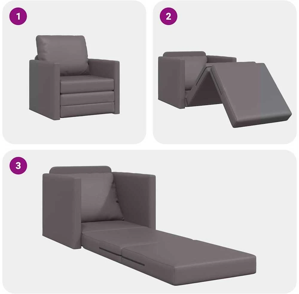 Sofa lova 60cm Pilka Dirbtinė Oda