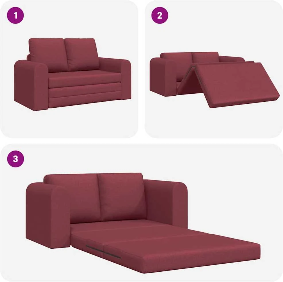 Sofa lova Vyno raudona 148 x 71 x 83 cm audinys