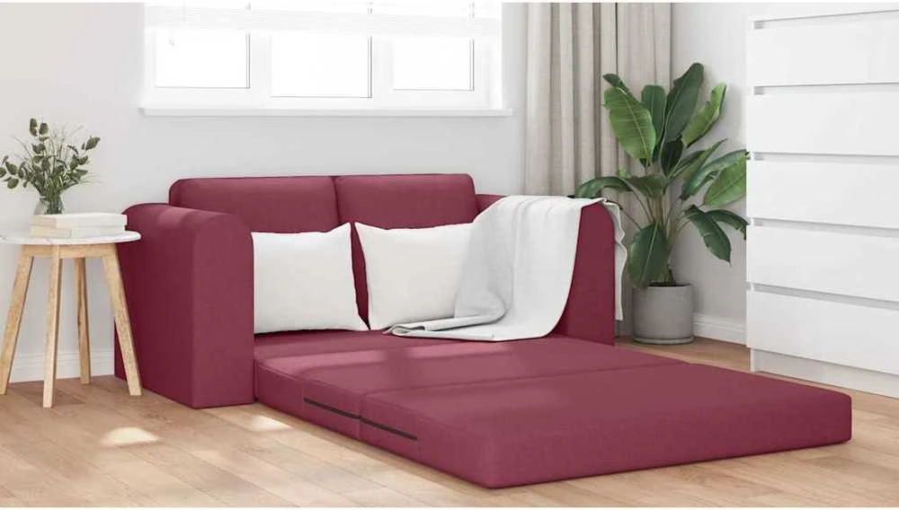 Sofa lova Vyno raudona 148 x 71 x 83 cm audinys