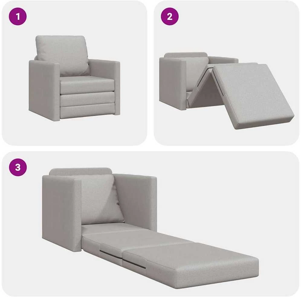 Sofa lova Debesų pilka 74 x 77 x 81 cm audinys