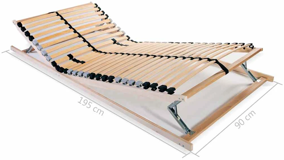 Grotelės lovai su 28 lentjuostėmis, 7 zonos, 90x200cm