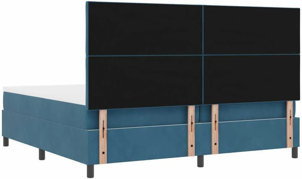 Kiemas lova su galvūgalio Tamsiai mėlyna 200 x 200 cm Aksomas