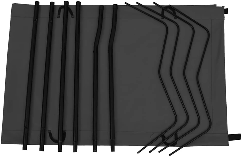 Gultai, 2vnt., juodi, 180x60x19cm, audinys ir plienas