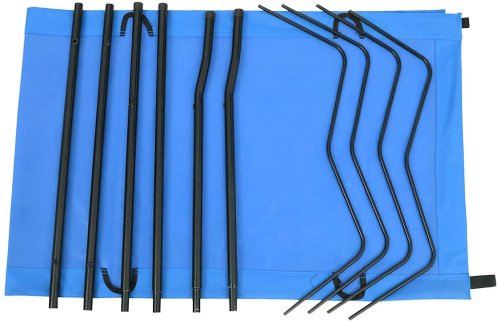 Gultai, 2vnt., mėlyni, 180x60x19cm, audinys ir plienas