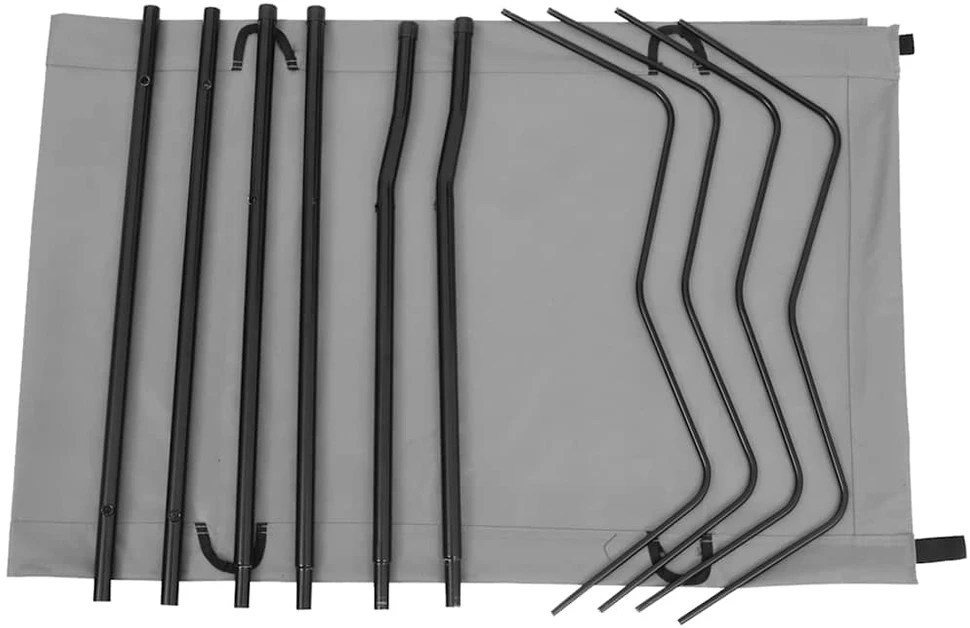 Gultai, 2vnt., pilki, 180x60x19cm, audinys ir plienas