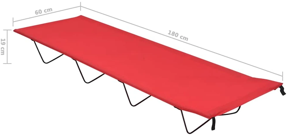 Gultai, 2vnt., raudoni, 180x60x19cm, audinys ir plienas
