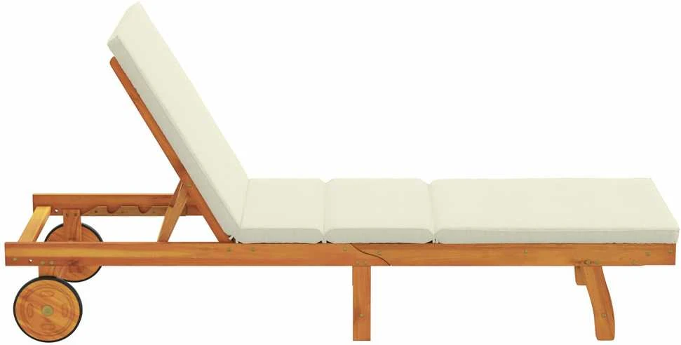Saulės gultas Ruda ir grietinėlė 199 x 63 x 85 cm