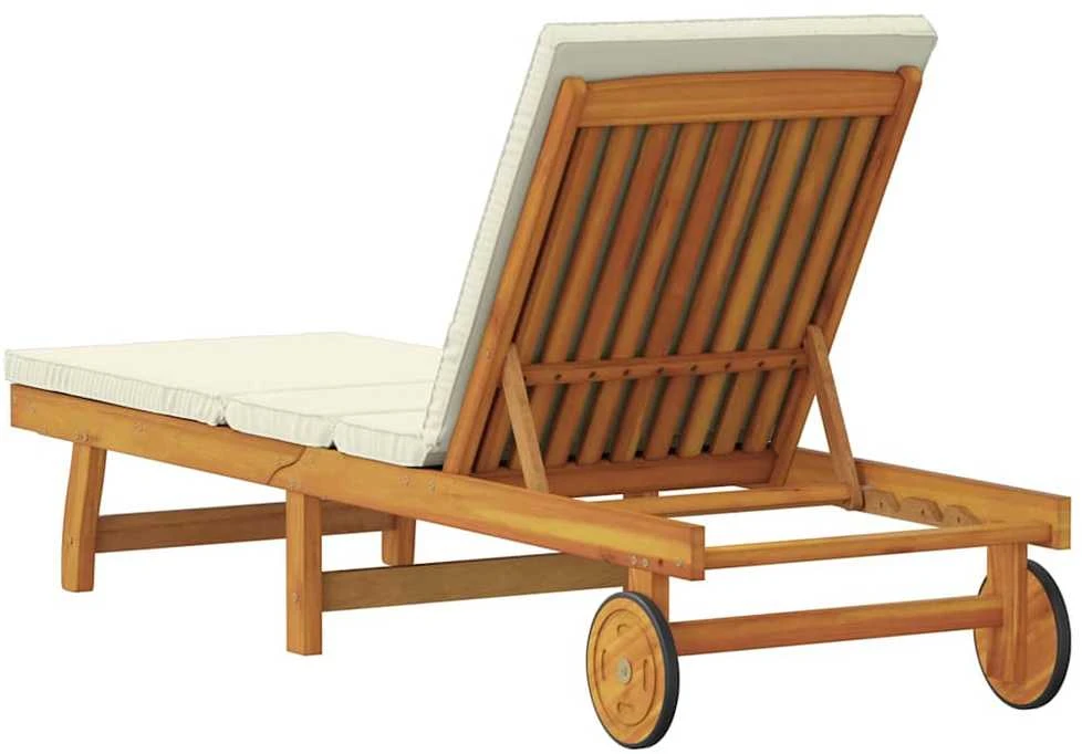 Saulės gultas Ruda ir grietinėlė 199 x 63 x 85 cm
