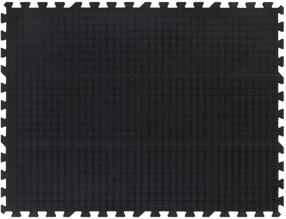 Guminė grindų plytelė, juodos spalvos, 90x120cm, 12mm