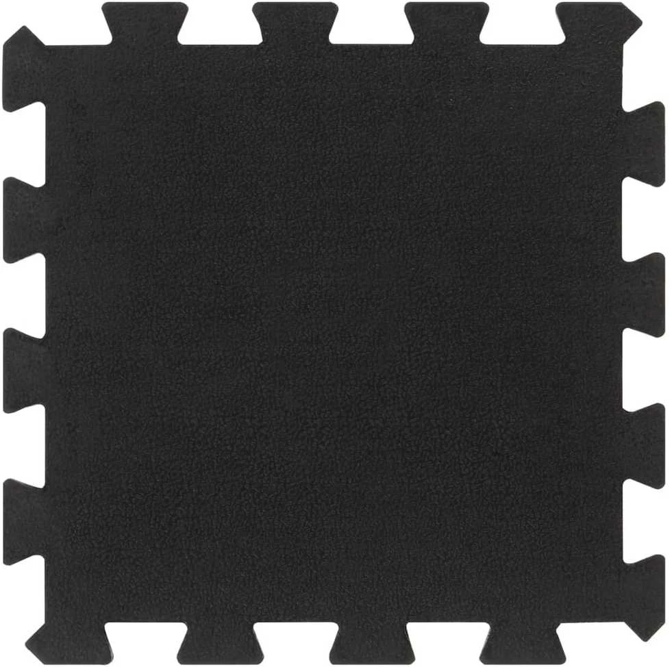 Guminės grindų plytelės, 16vnt., juodos, 30x30cm, 16mm