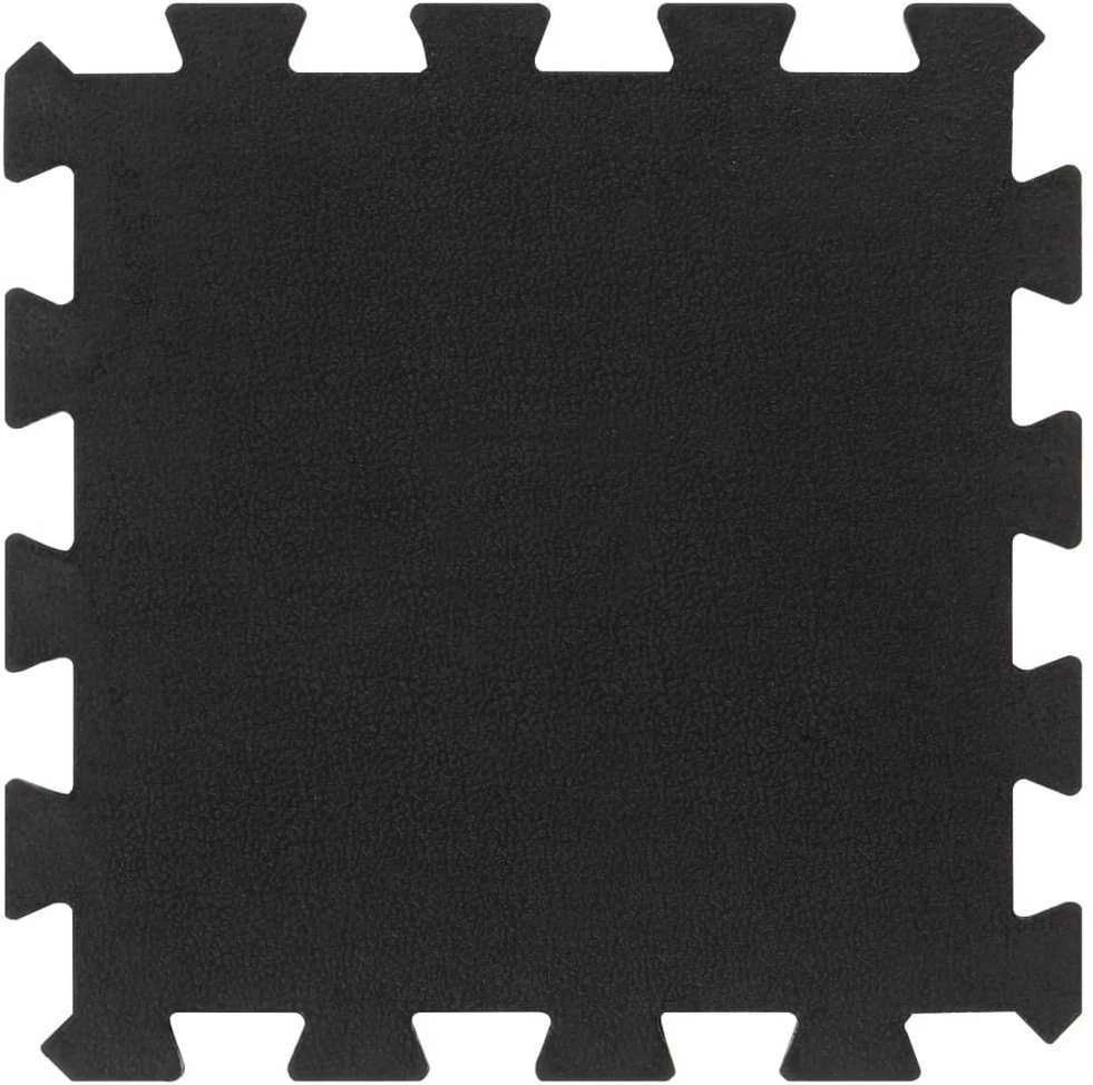 Guminės grindų plytelės, 9vnt., juodos, 30x30cm, 16mm