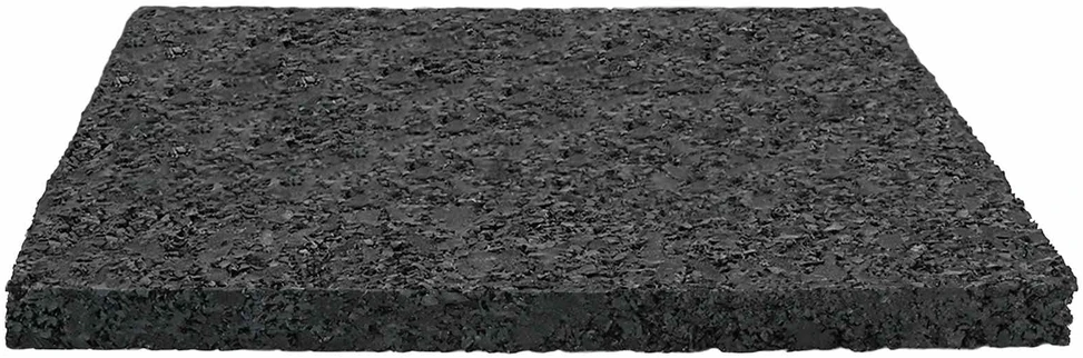 Gumos granulių terasų kilimėlis Juodas 9 x 9 x 0,6 cm Guma