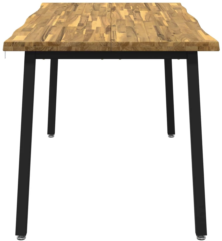 Gyvas kraštas valgomojo stalas 160 x 70 x 75 cm Balta