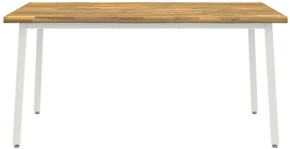Gyvas kraštas valgomojo stalas 160 x 70 x 75 cm Balta