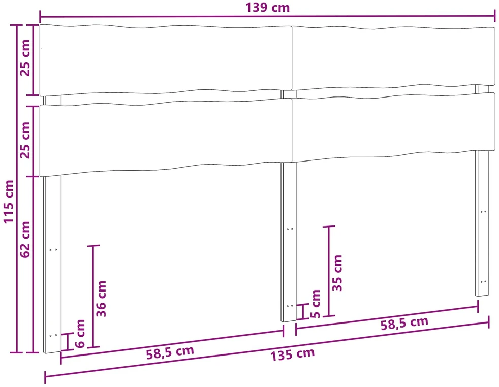 Gyvos kraštinės lovos galvūgalis ROSTOCK Natūrali 135 cm
