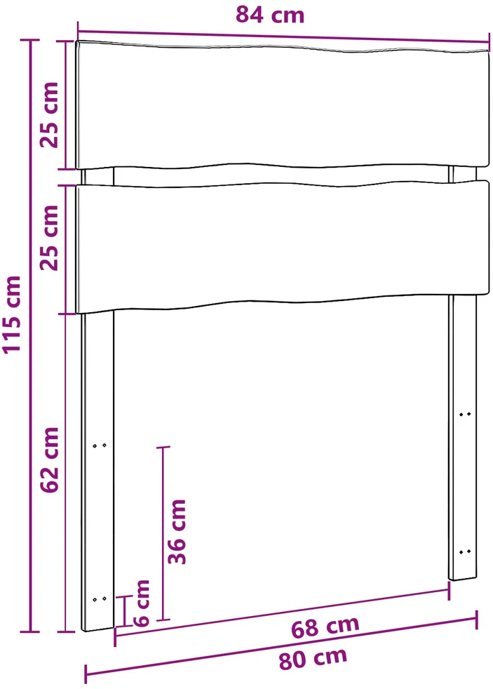 Gyvos kraštinės lovos galvūgalis ROSTOCK Balta 80 cm