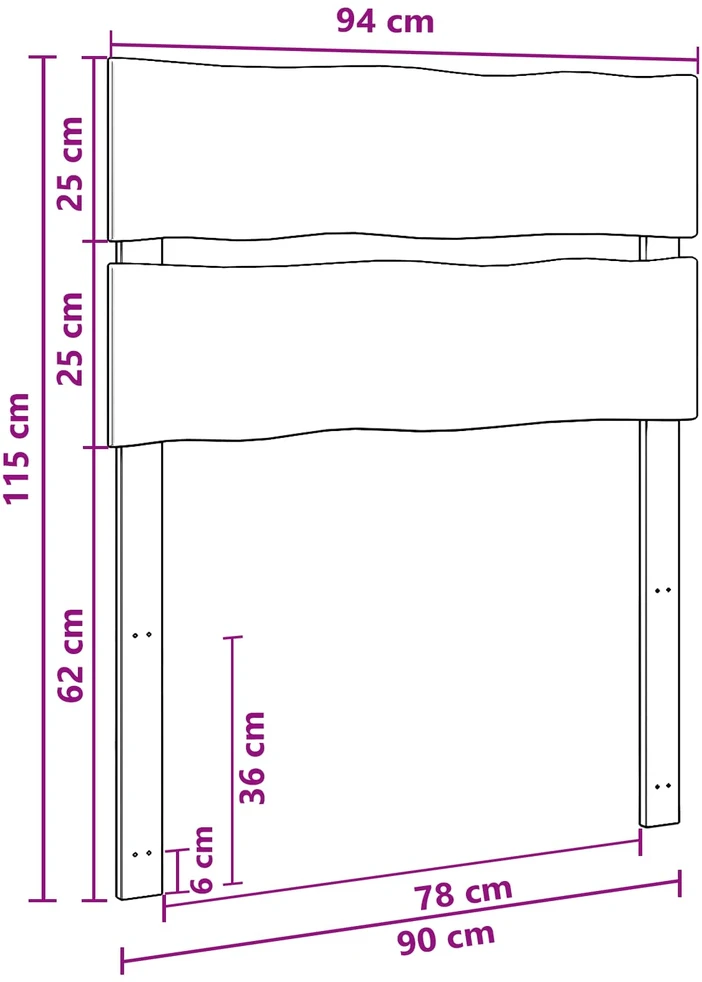Gyvos kraštinės lovos galvūgalis ROSTOCK Balta 90 cm
