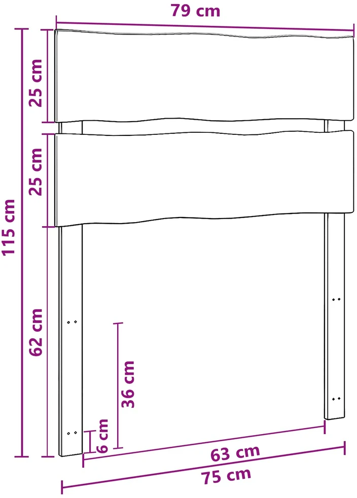 Gyvos kraštinės lovos galvūgalis ROSTOCK Balta 75 cm