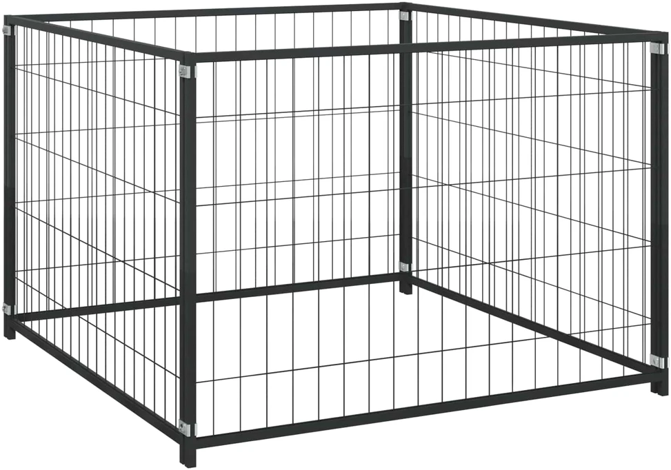Gyvūnų narvas be durų Juoda 300 x 100 x 70 cm Plienas