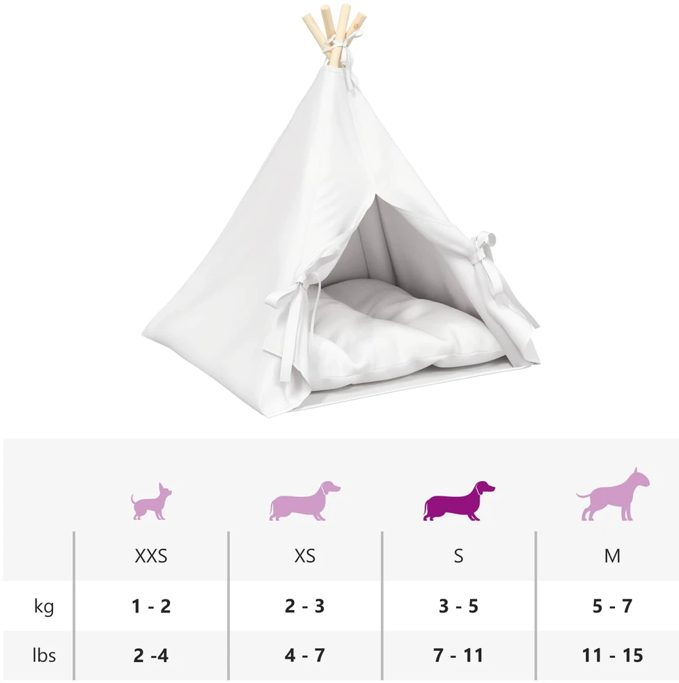 Gyvūnų teepee su pagalve Balta 60 x 60 x 70 cm Poliesteris