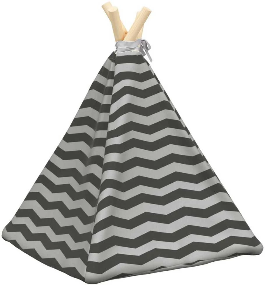 Gyvūnų teepee su pagalve Balta ir pilka 40 x 40 x 50 cm