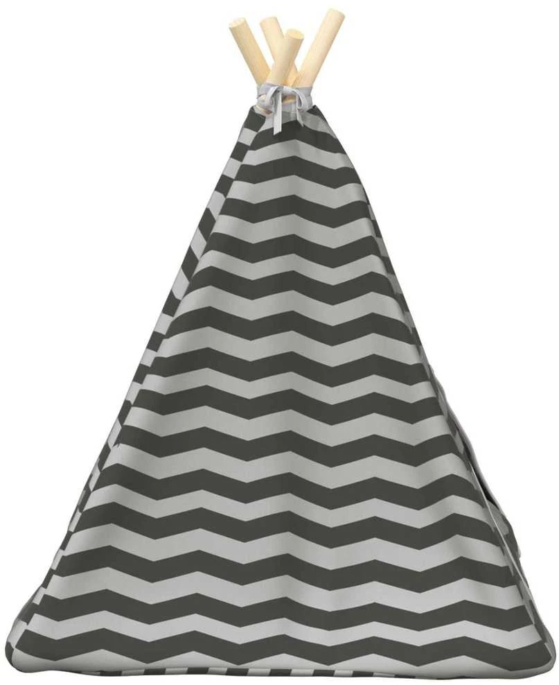 Gyvūnų teepee su pagalve Balta ir pilka 50 x 50 x 60 cm