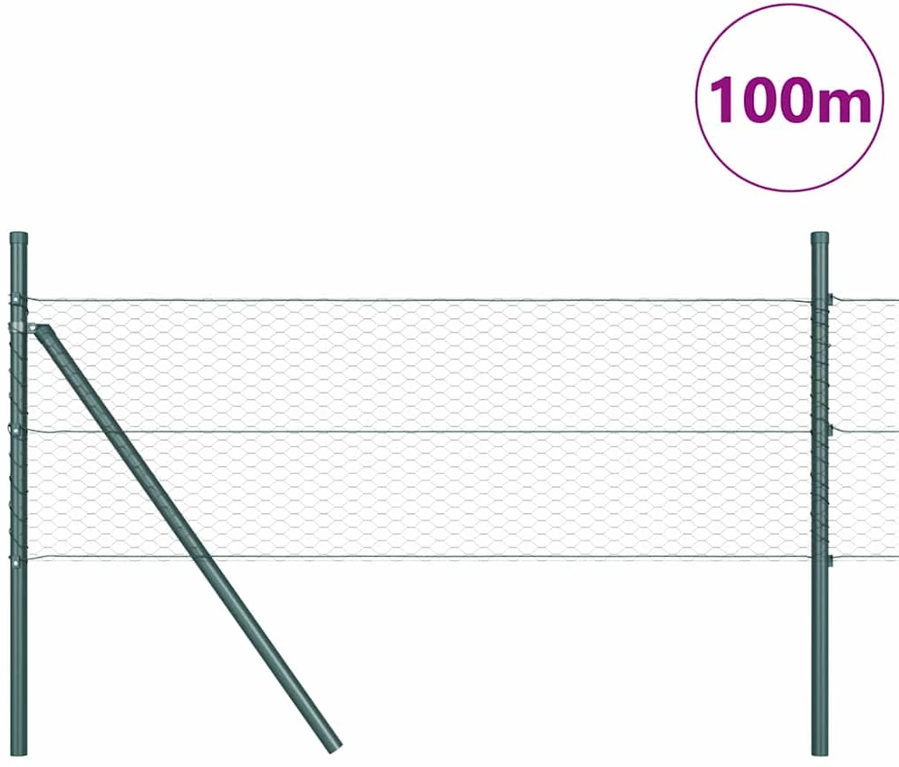 Heksagonalinė tvoros tvirtinimo sistema 100 x 0,4 m Pilka