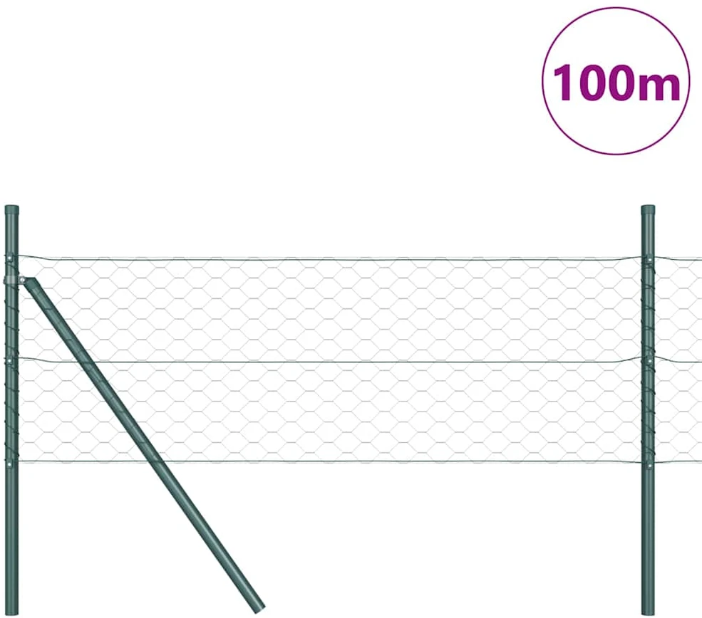 Heksagonalinė tvoros tvirtinimo sistema 100 x 0,4 m Žalia