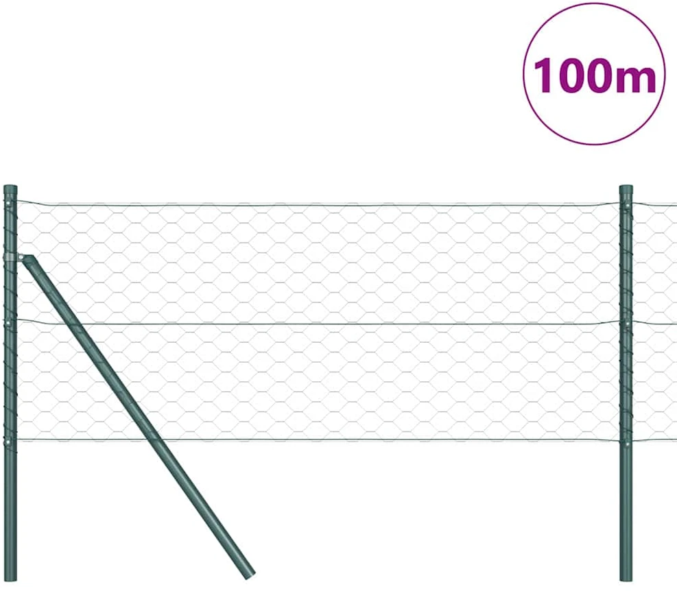 Heksagonalinė tvoros tvirtinimo sistema 100 x 0,6 m Žalia