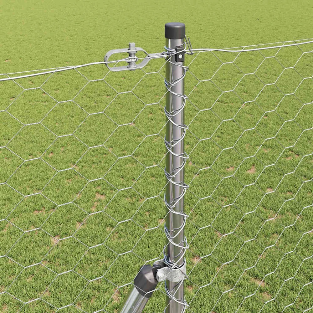 Heksagonalinė tvoros tvirtinimo sistema 100 x 1,6 m Sidabrinė