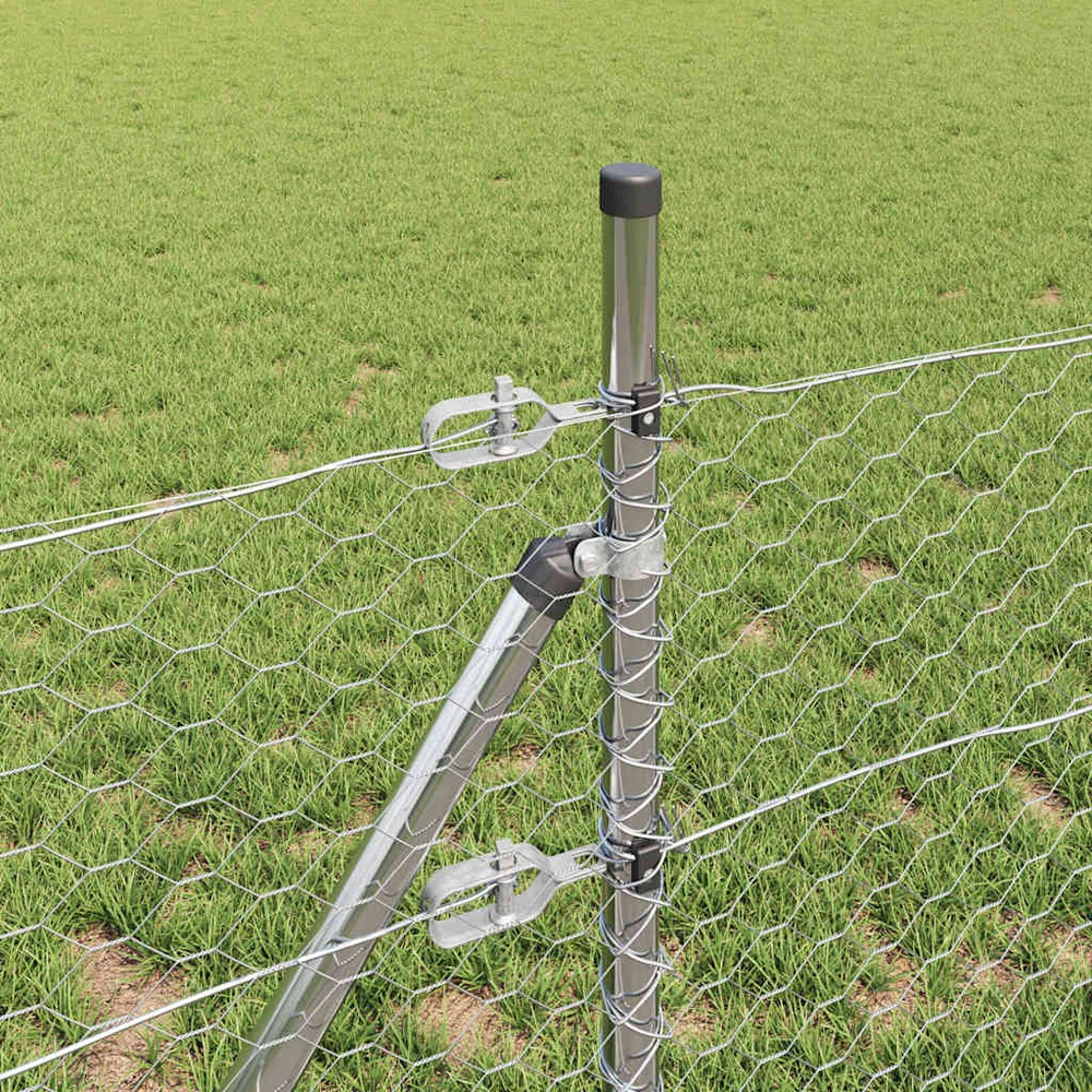 Heksagonalinė tvoros tvirtinimo sistema 100 x 0,5 m Sidabrinė